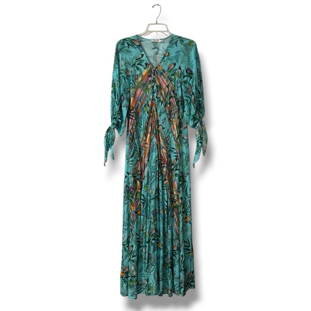 Johnny Was Taina Maxi Cover Up XS Tropical Floral Boho Resort Vacation Style